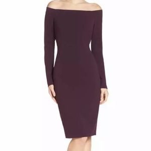 Eliza J long sleeve sheath dress in aubergine